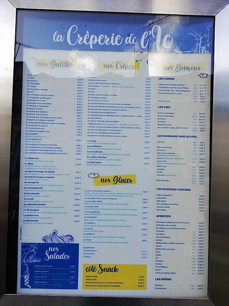 La Crêperie de l'Ic - Menu Image 1